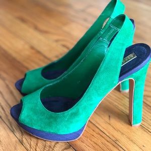 BCBG Green and Blue Slingback